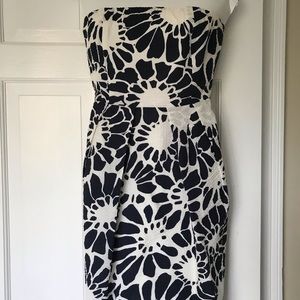 J.Crew strapless blue and white floral dress sz 2